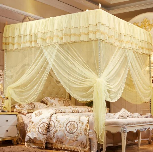 Wholesale best price palace pink double bed folding foldable new designer queen size bed mosquito net