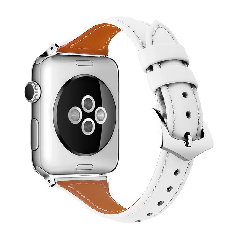 Кожаный ремешок подходящий по цвету маленький кожаный для часов Apple Watch 1 2 3 4