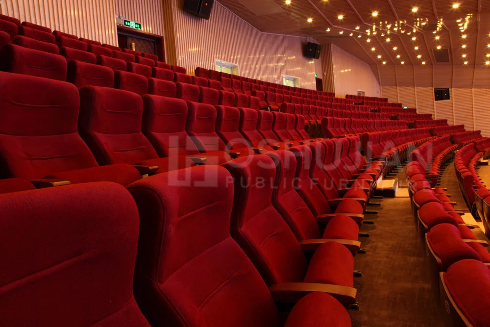 Oshjian commercial cinema hall school  folding seating auditorium chair with writing pad