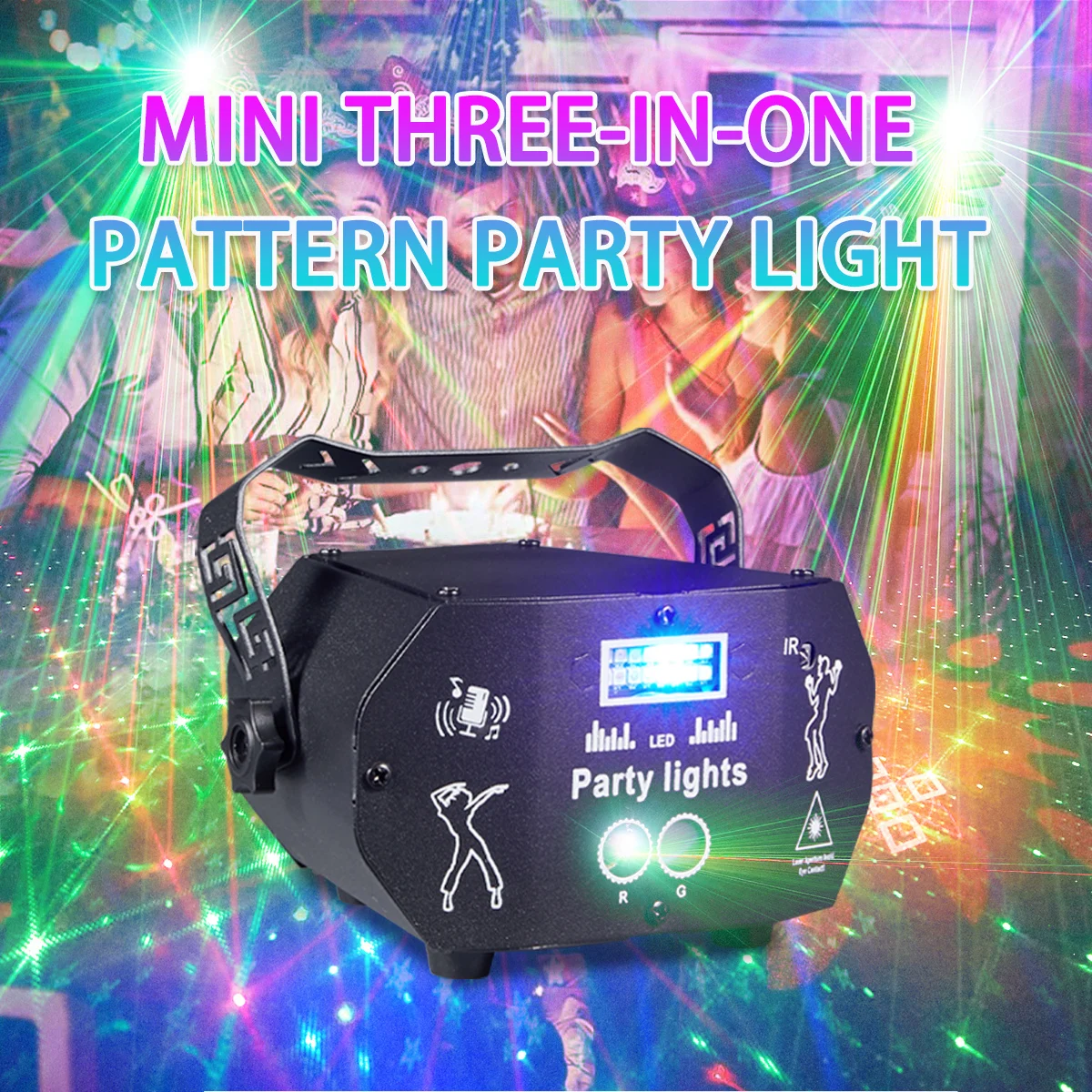 LED Strobe Projector Lights Disco Ball Effect DJ Xmas Club Holiday Dance Birthday Home Decor Remote Control Party Novelties