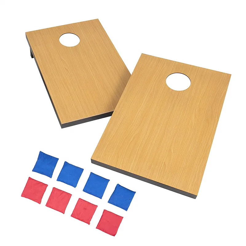 Outdoor wood bean bang toss Cornhole Board Set with 8 Corn Filled Bags and Carry Case