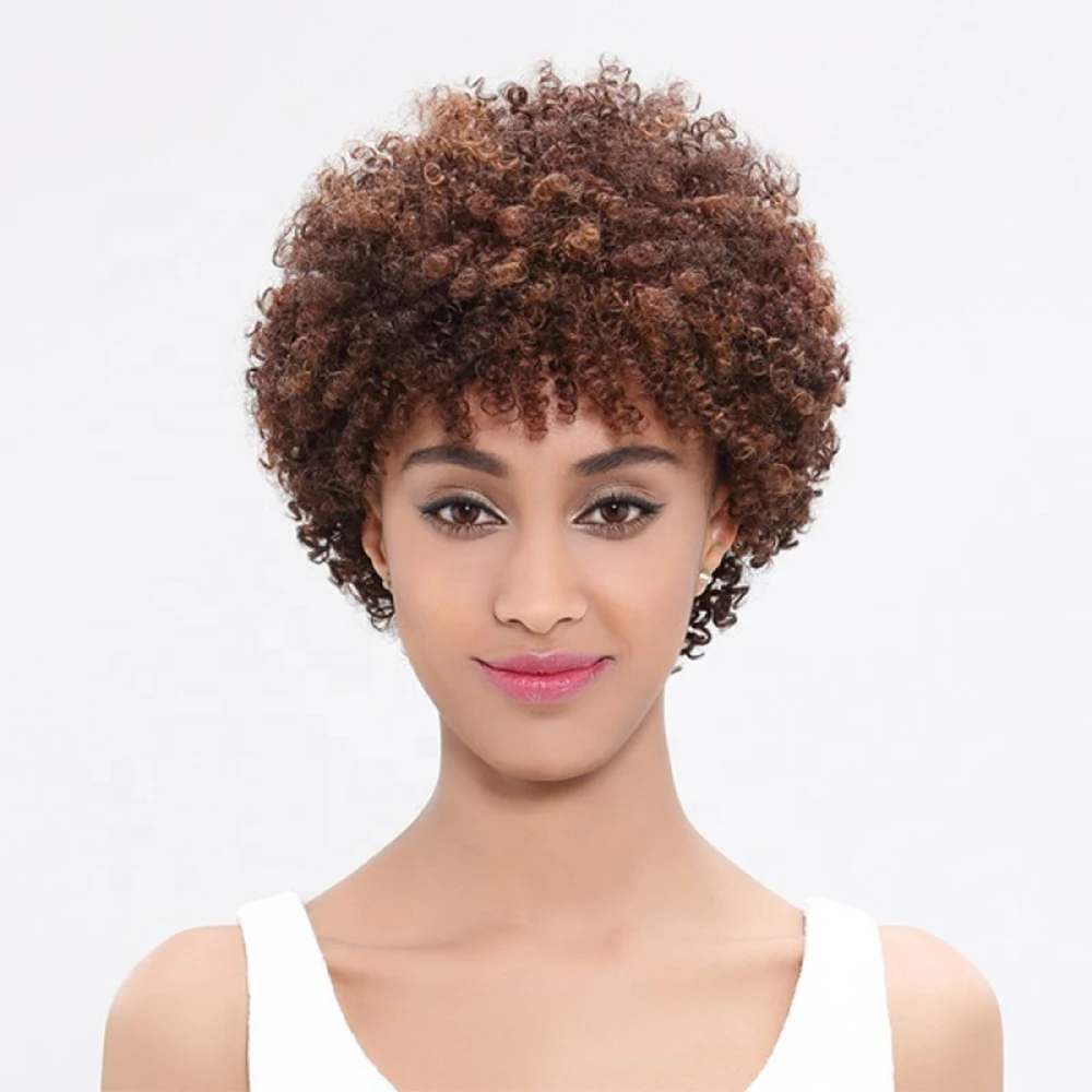 Rebecca Afro Kinky brazilian human hair wigs Short Machine Made cuticle aligned hair cheap human hair wigs