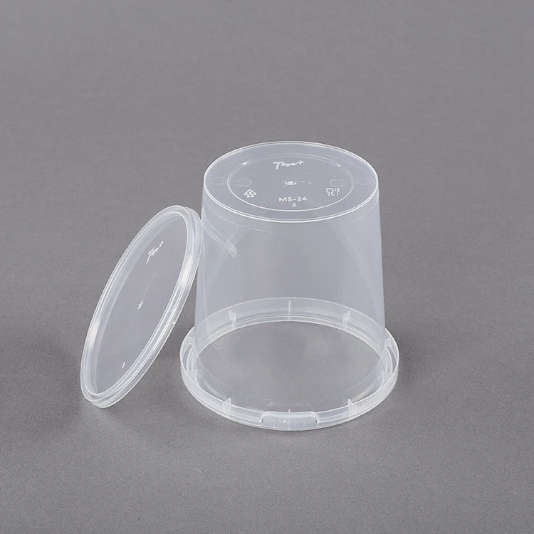 Biodegradable freezer safe size option color plastic round deli food storage tamperproof round containers with lids