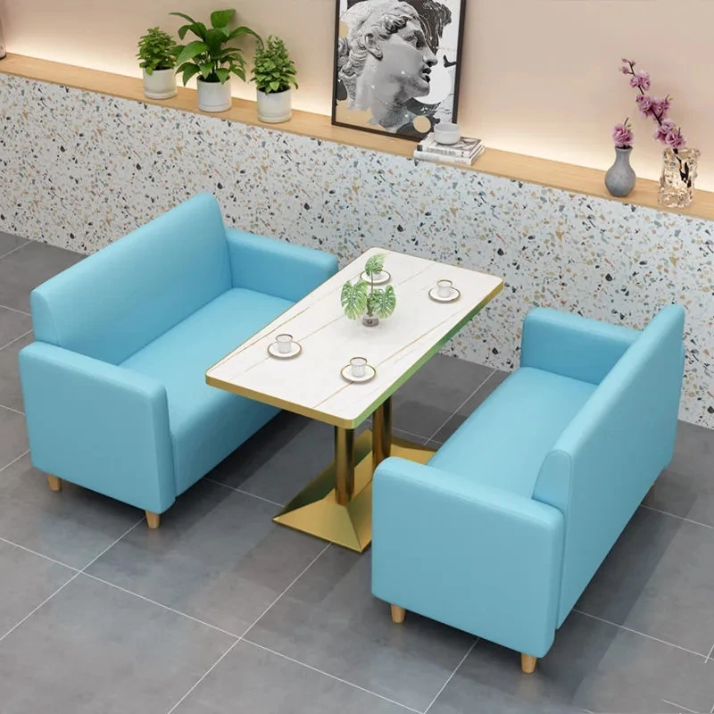 Modern light luxury furniture American restaurant stainless steel table chair sofa marble table wholesale support customization
