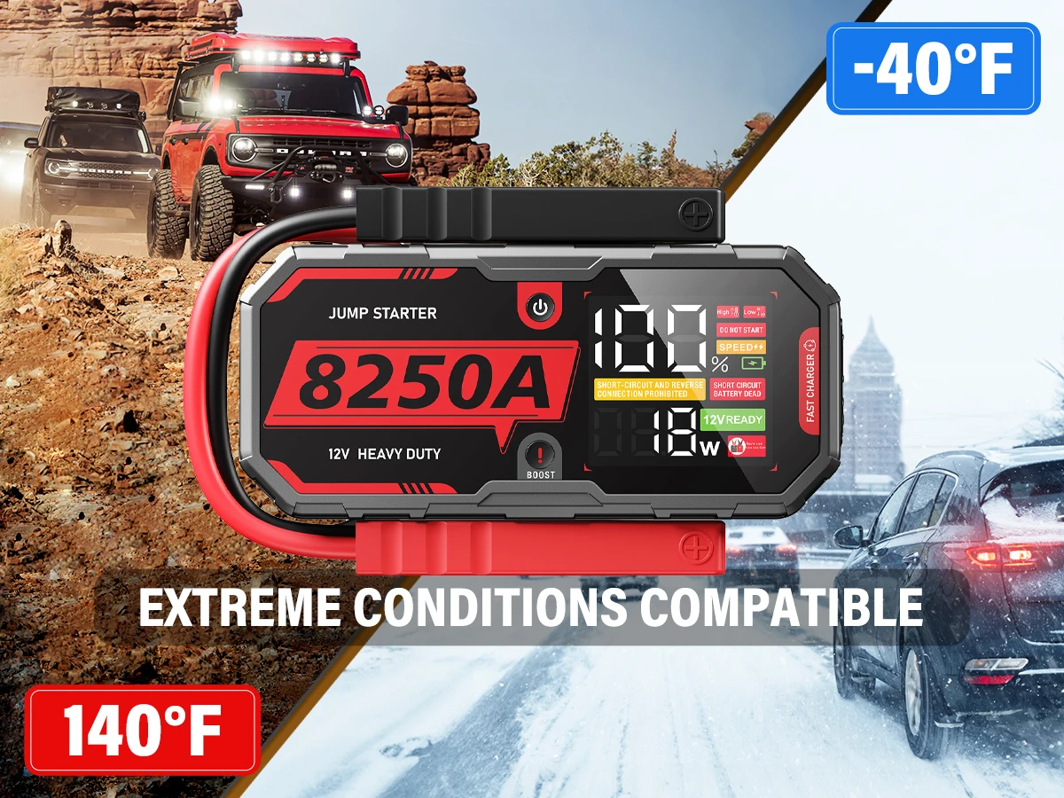 Portable Multi Function Super Capacitor 12V 8250A Battery Booster Powerbank Jump Starter Power Bank for Car