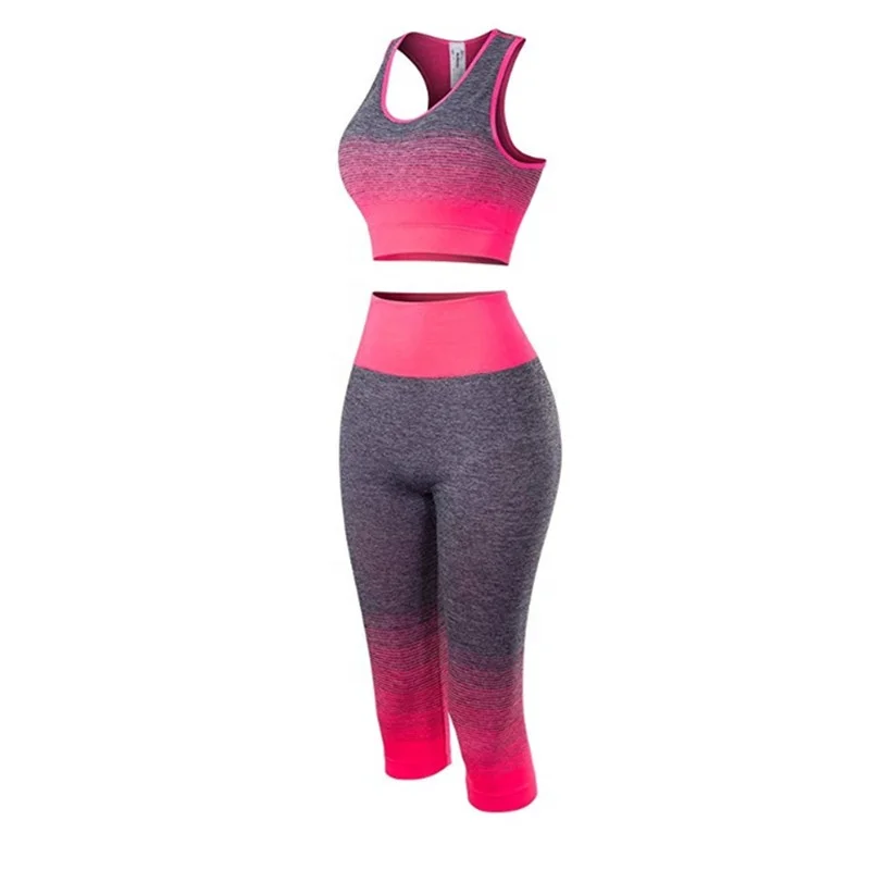 
Ombre 2 piece fitness yoga wear women sports clothes fitness gym workout active wear set 