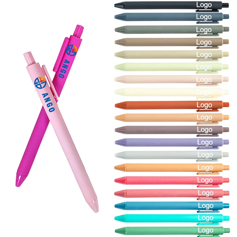2025 Custom Cute Blue Black Ink Pens Multicolor 0.5mm Writing Width Gel Pens Morandi Macaron Colors Plastic Pens for Students