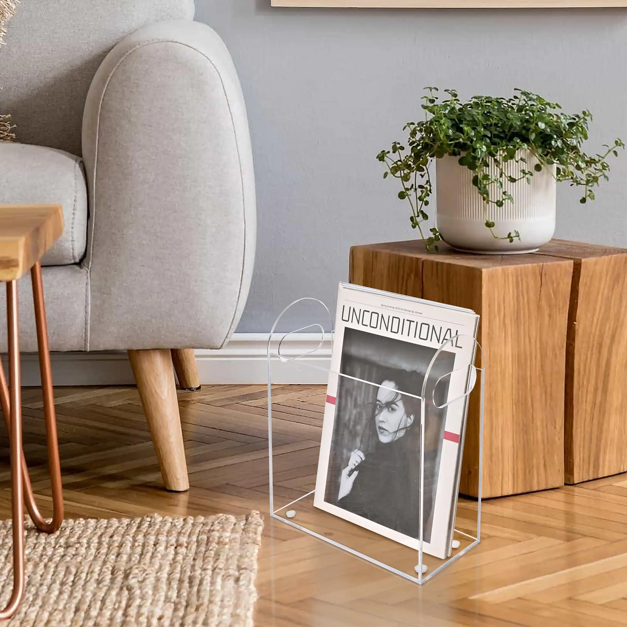 Factory Wholesale Custom Acrylic Book Magazine Display Rack Magazine Organizer For Home And Office Clear Acrylic Magazine Holder