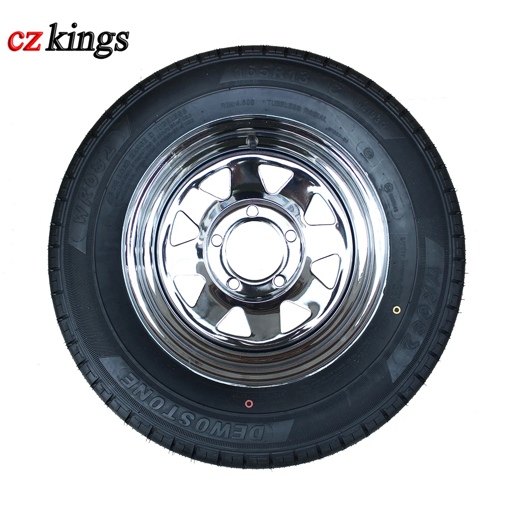 
factory supplier 165R13C light truck trailer tire with chromeplate steel wheel 