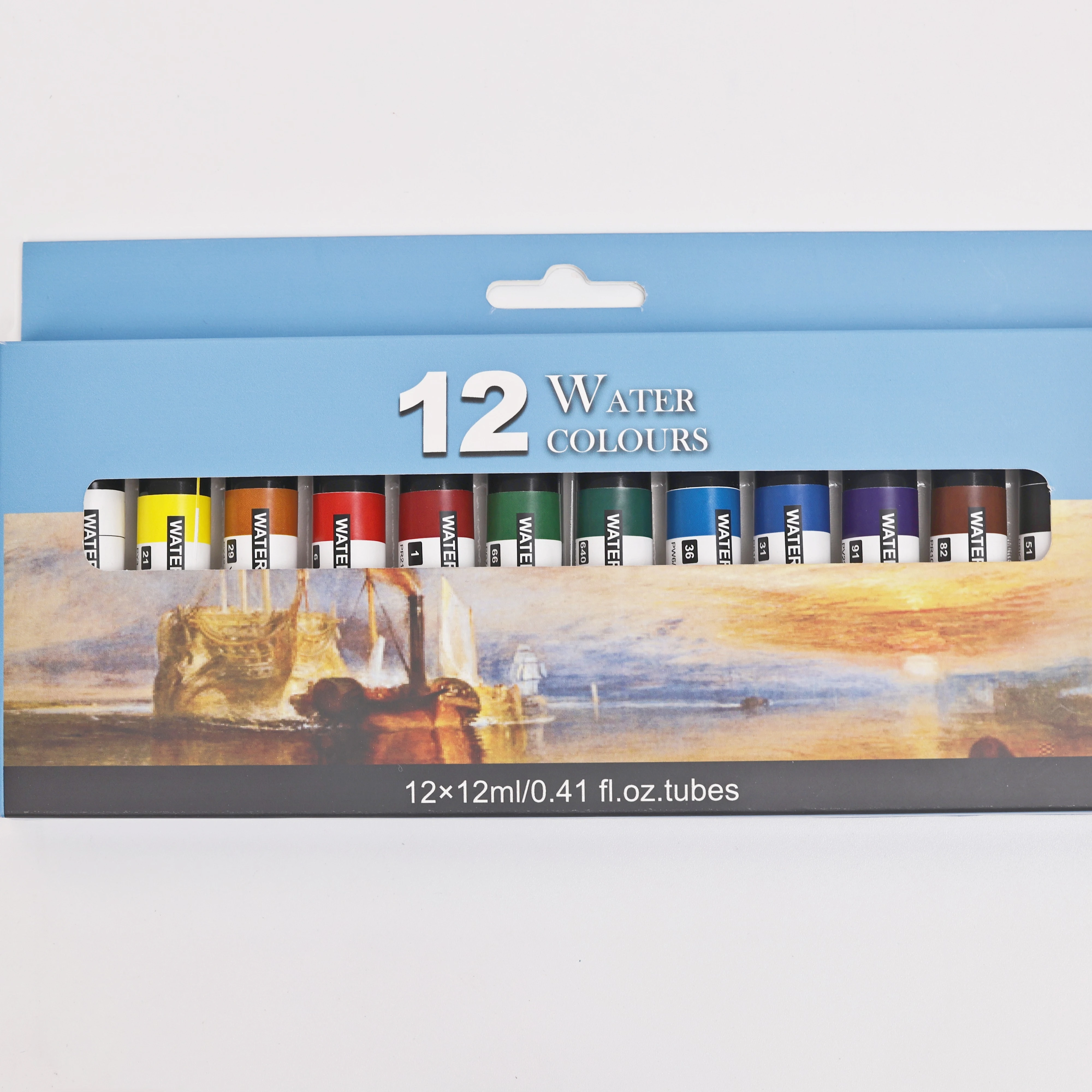 Basic Quality 12 Colors Watercolor Paint Set Washable For Professional Artist On Paper