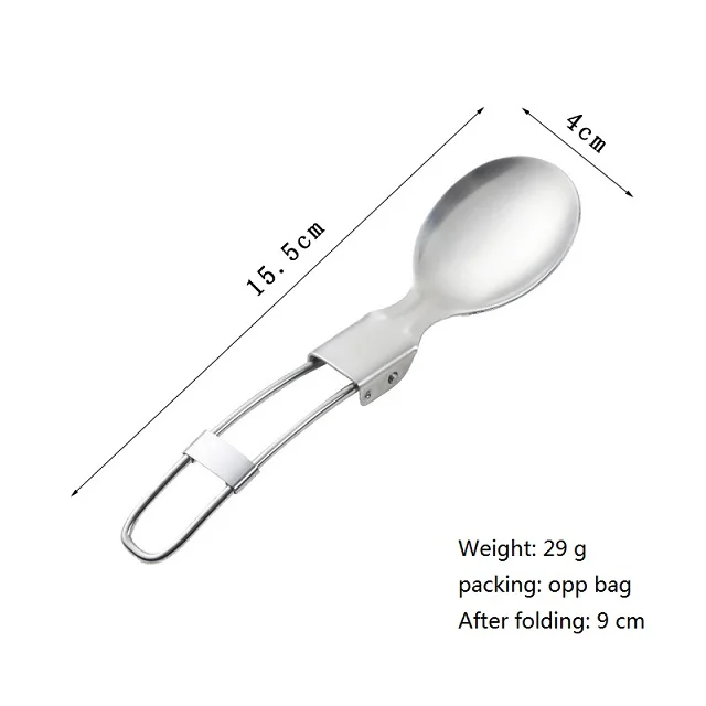 factory supply Stainless steel folding fork spoon tableware knife salad spoon with fork folding spoon outdoor portable set