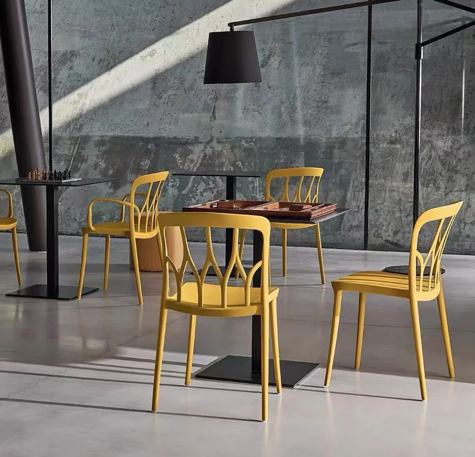 Dining chair outdoor stackable stool leisure homestay project single tourist scenic spot plastic chair