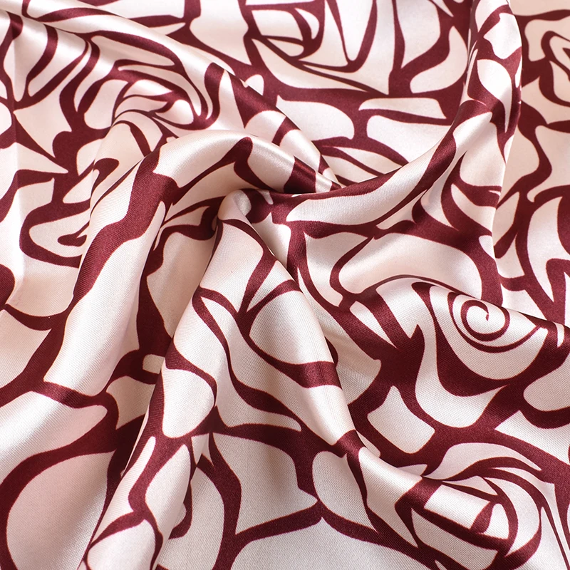 Spring/Summer Retro Rose Versatile Decorative Silk Scarf Printed 90 High Quality Satin Square Scarf for women