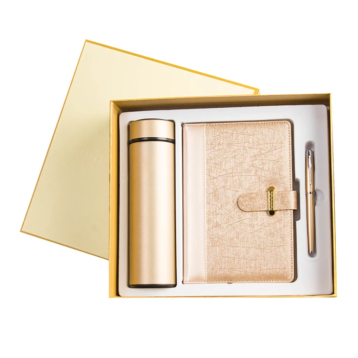 Custom Logo Business Giveaways Notebook Pen Water Bottle Gift Set Combos Business Gift