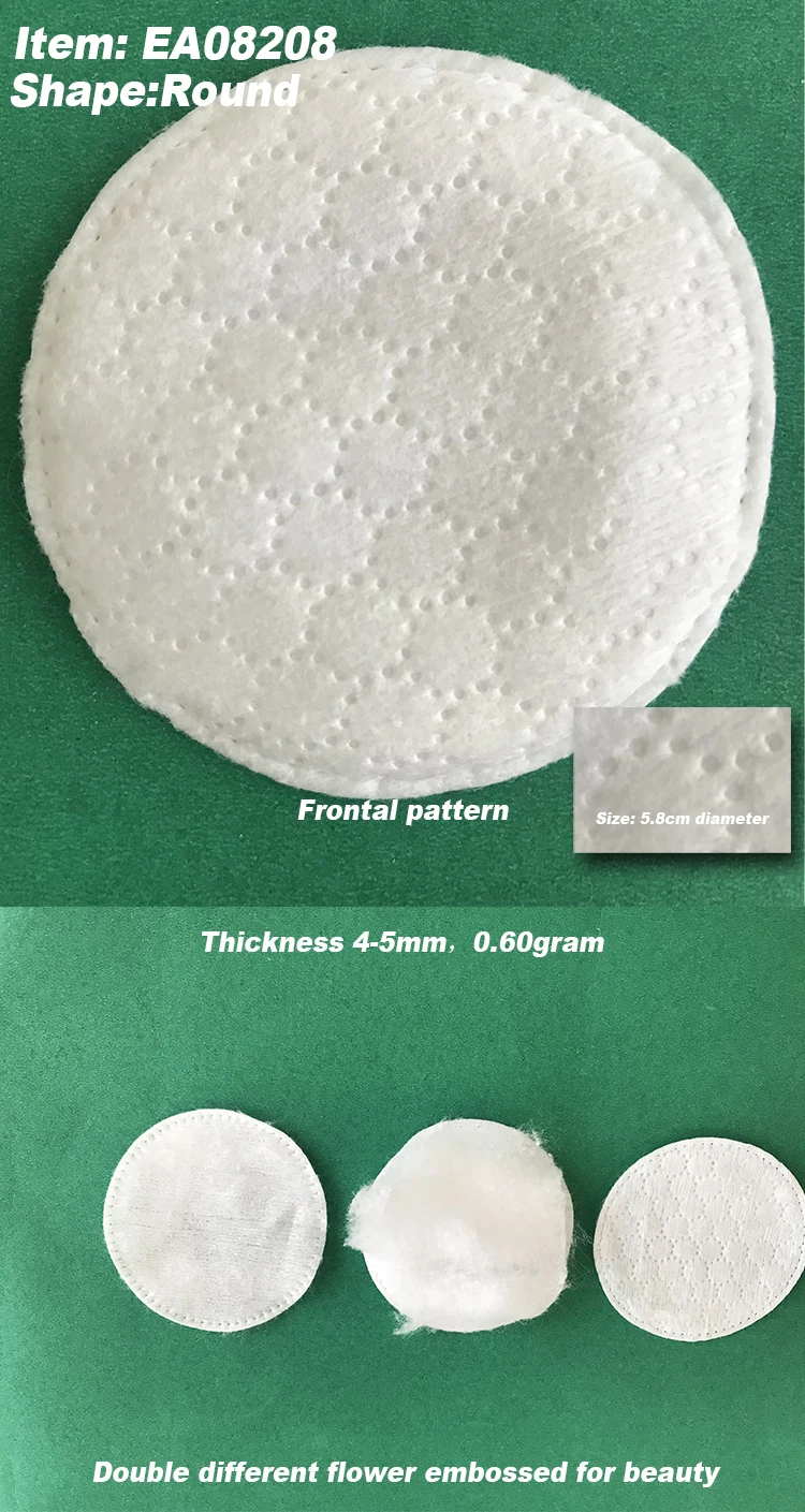 100% natural organic cotton pads are clean and hygienic for daily facial cleansing and makeup removal. They can be reused