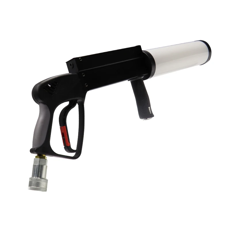 The most popular handheld CO2 gun with LED passes through a high-pressure liquid CO2 generating column