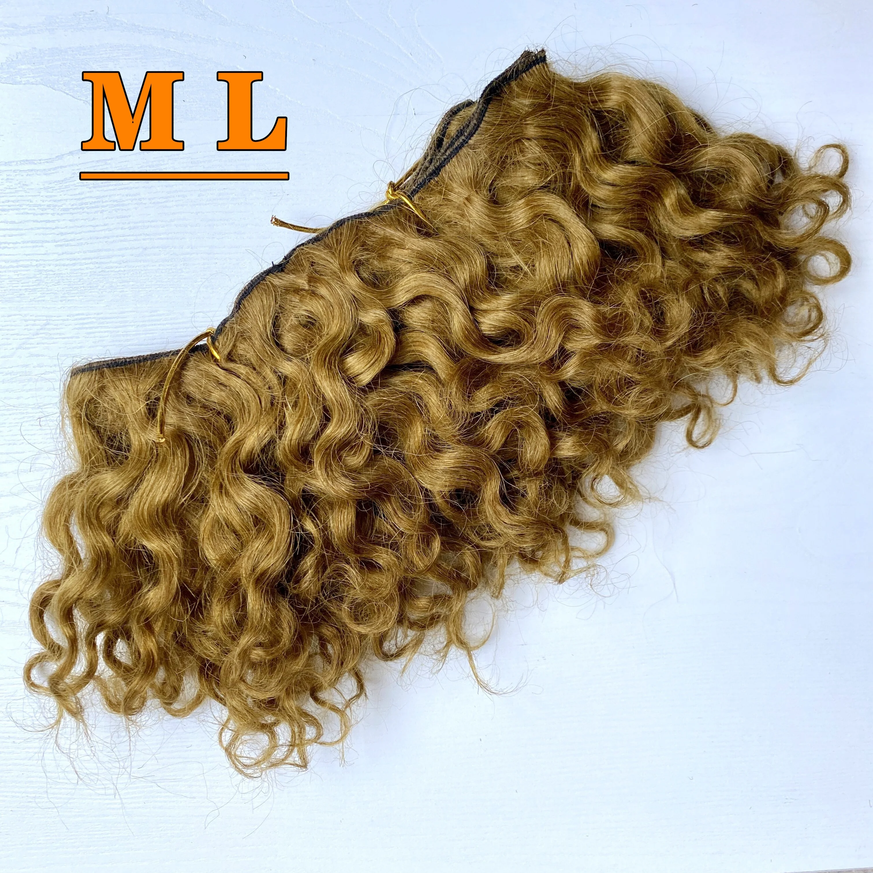 2023 DIY handcraft hair Extensions animal goat hair weft loose curly type