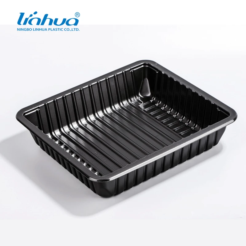 
map tray Customized Black PP With EVOH MAP Tray Food Grade Plastic PP Trays For meat Food Packaging Container 
