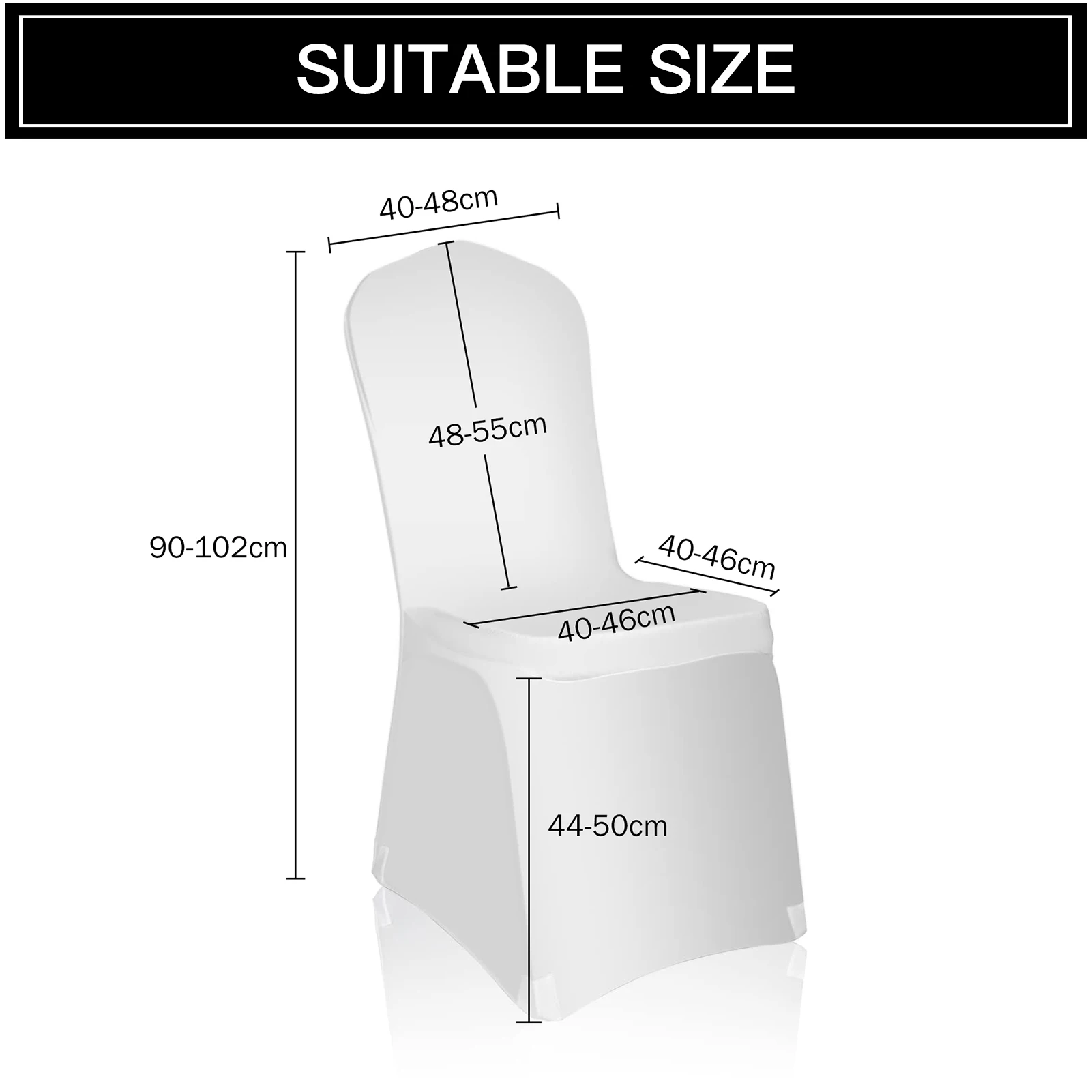 Black Stretch Polyester Wedding Banquet Party Black Chair Slipcovers Protector Chair Cover