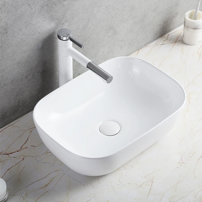 Modern Ceramic Counter Top Art Wash Basin Sanitary Ware Porcelain Vessel Basin Bowl Lavabo Bathroom Sink