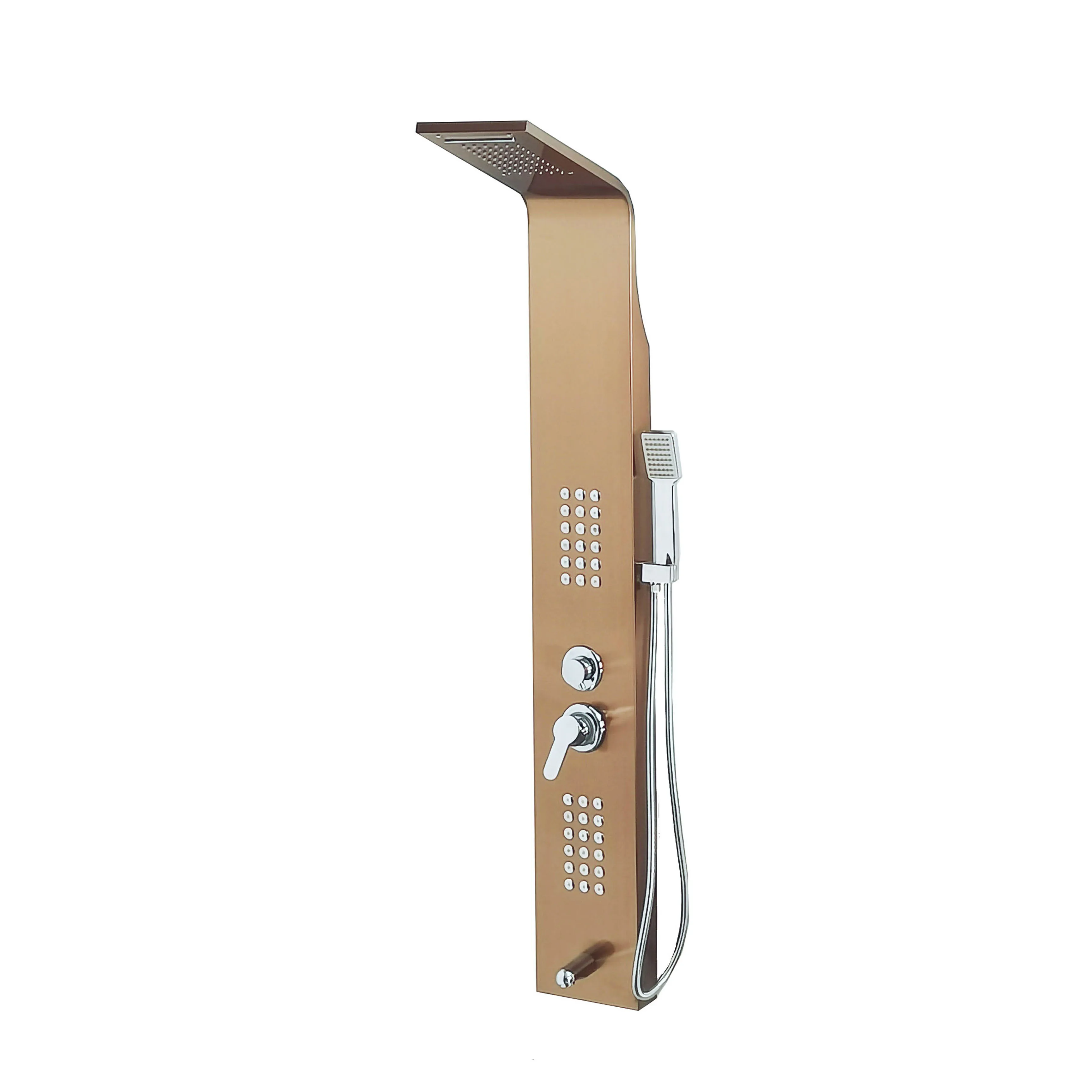 Rose Gold Shower Waterfall Panel Body Massage Jets Tub Sput Hand Spray Set Column Tower