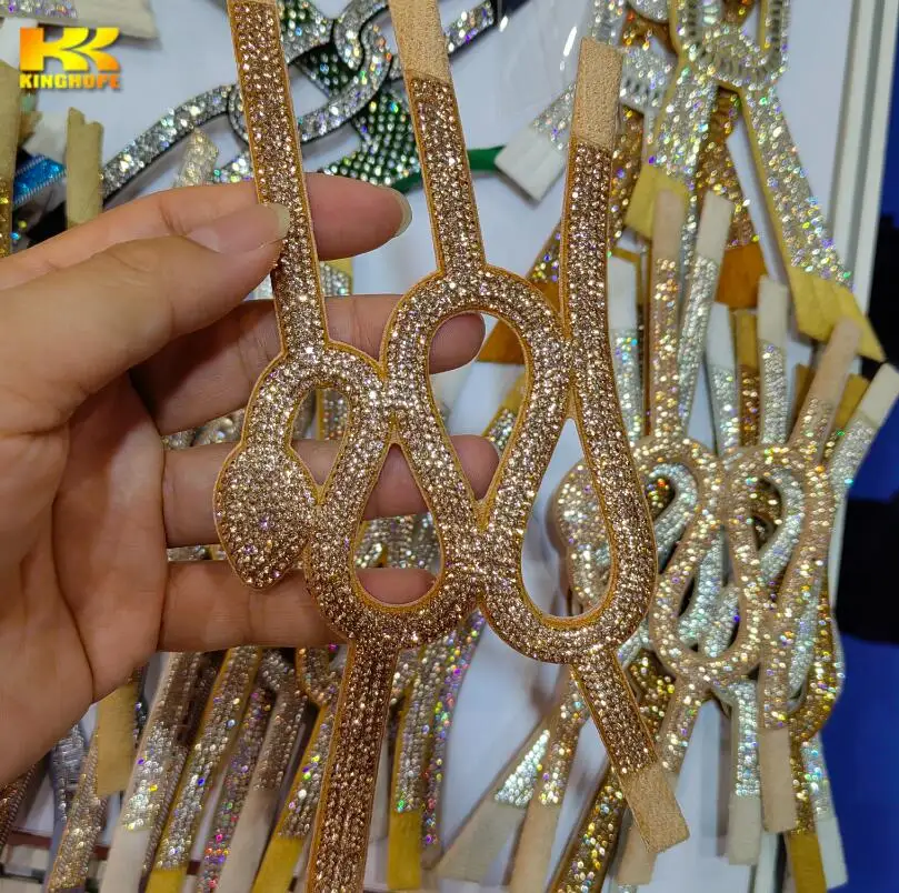 Производитель оптовая продажа красивые модные женские сандалии вамп украшение стразами аксессуары для верхней части обуви