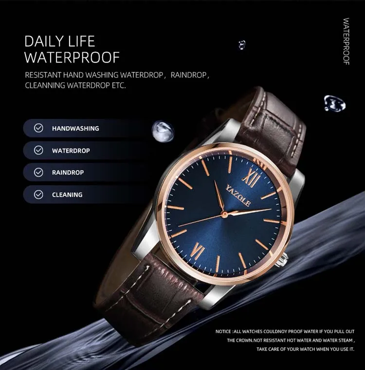 YAZOLE 542 fashion china mens quartz watch 2021 PU leather strap waterproofing analog display Simple Casual relogio musculino