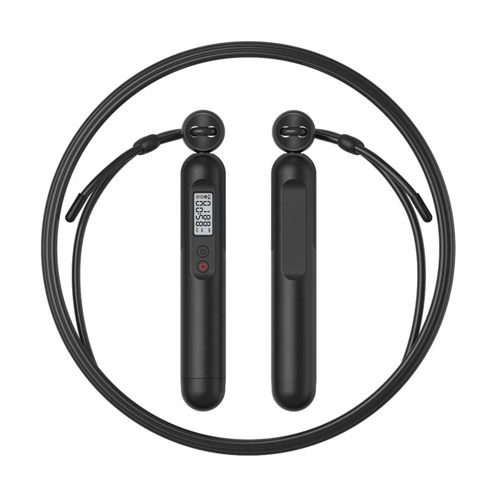 Welland Smart Electronic Jumping Skipping Rope OEM ODM with 6 Exercise Modes LCD Display Calorie Counting in ABS Plastic