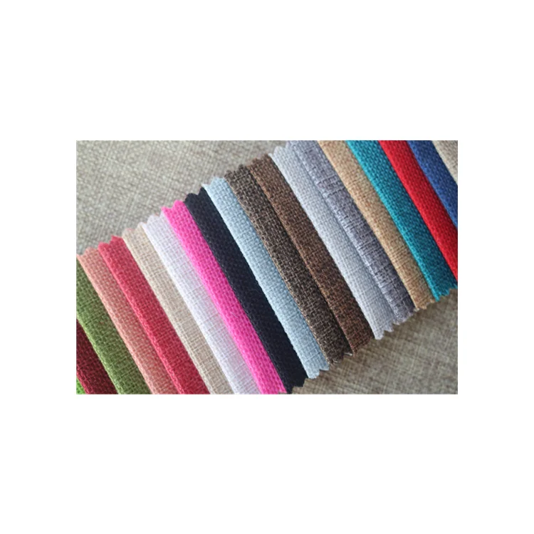LX1200D Chinese Best Wholesale Fabric Supply Cheap Sofa Faux Linen Fabric Polyester Plain Fabric