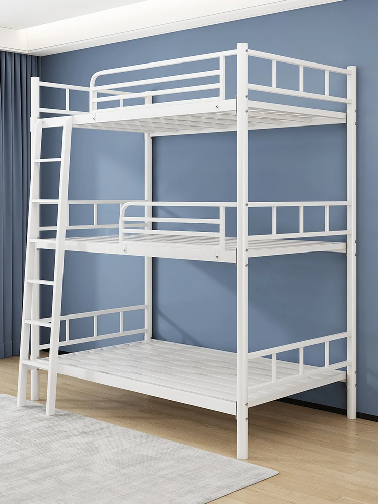 / Cheap Used Bunk Beds Hostel Dormitory Metal Home Use for Sale 3 Levels Modern Mail Order Packaging Three Layer Iron Bed CN;HEN