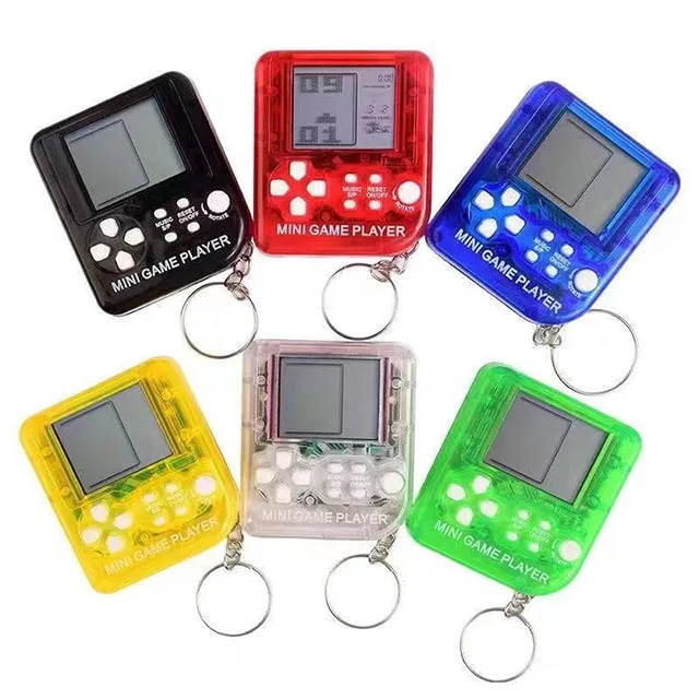 Mini game console multi color video game keychain classic game building block modes other keychains
