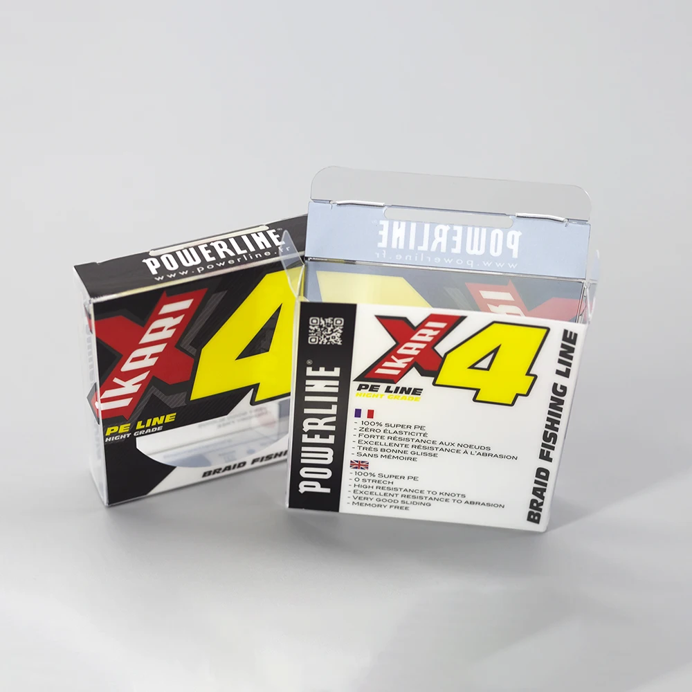 Custom Transparent PET PVC Plastic Box Eyebrow braid fishing line Printed Hanging Acetate Boxes Packaging Factory