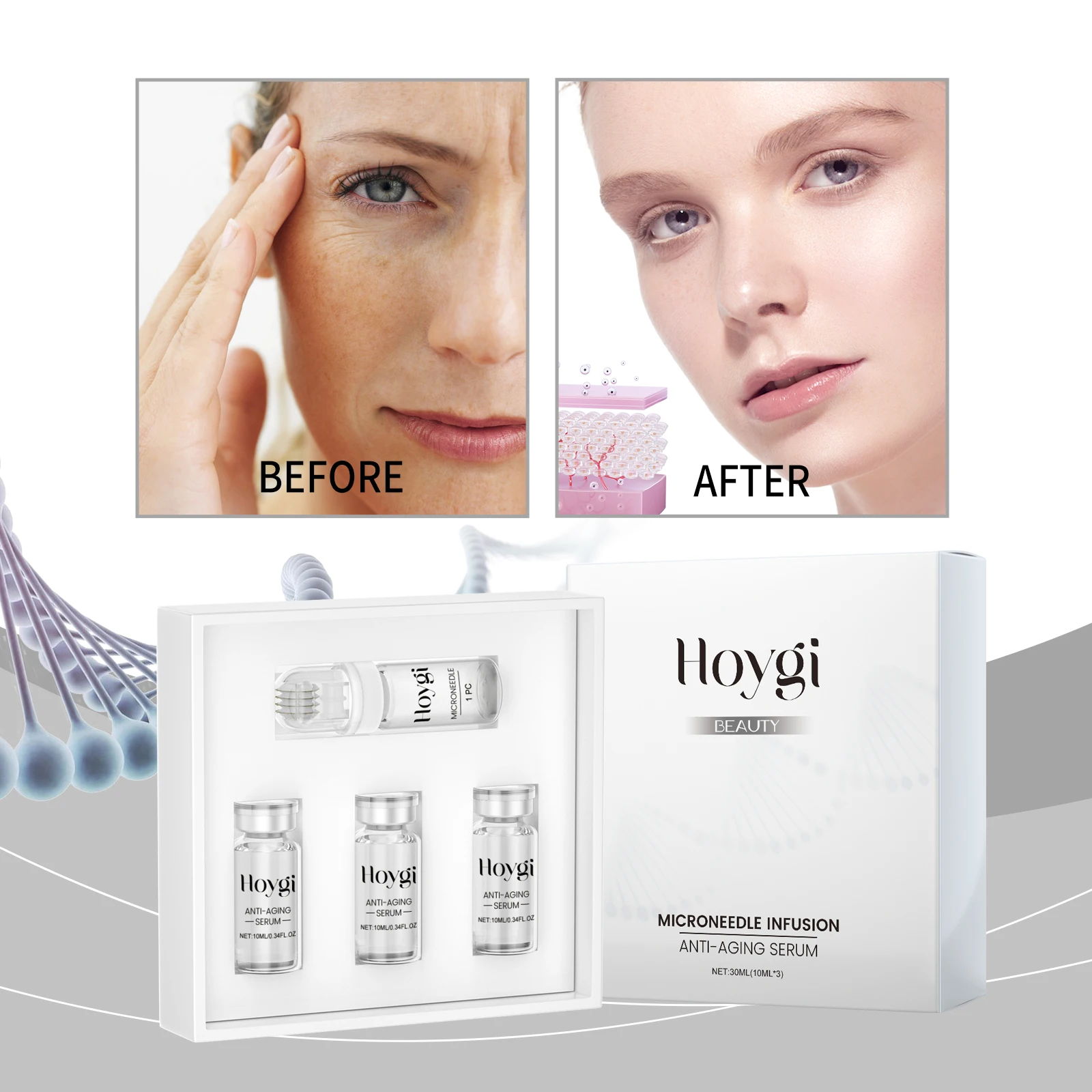 Anti-aging roller micro-needle facial essence anti-wrinkle moisturizing firming light lines nourishing anti-aging skin care set