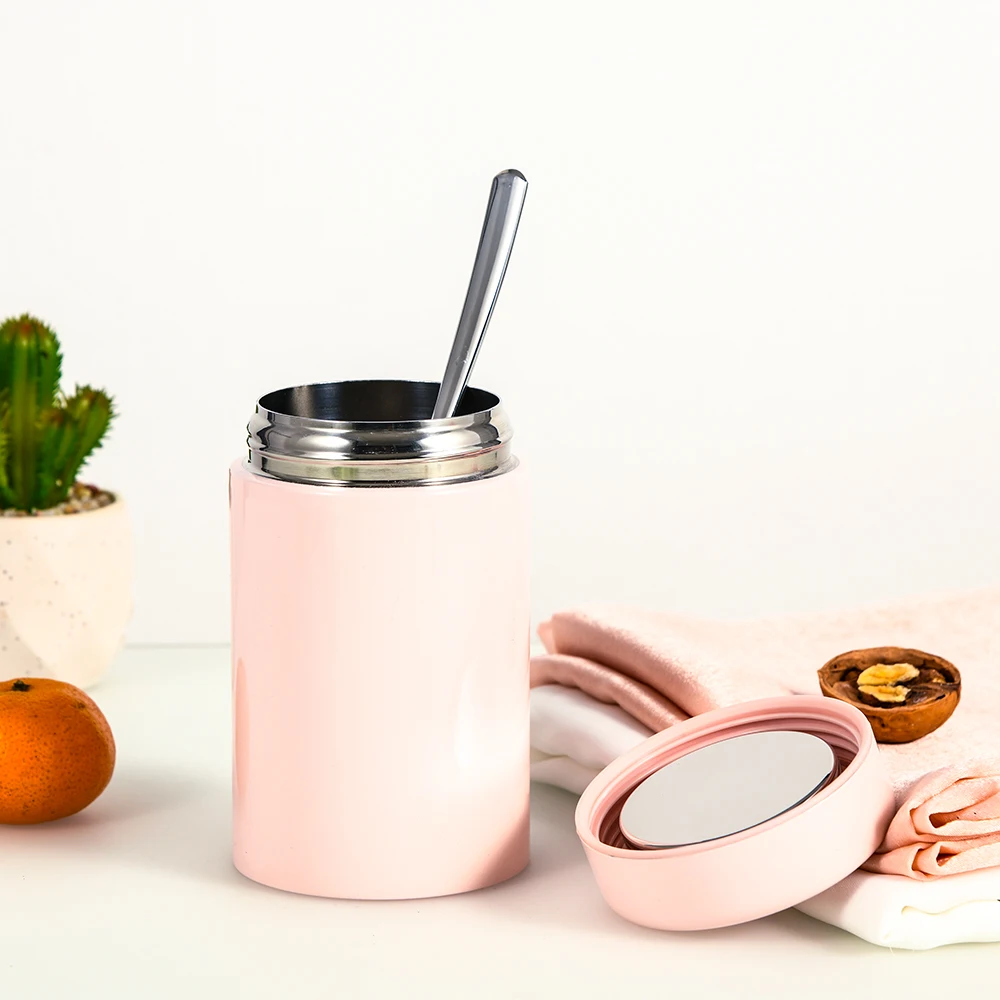 Storage Food Jar Insulated Custom Food Flask Bottle Thermos Wholesale Stainless Steel 304 Minimalist Plastic Lid Vacuum 500ml