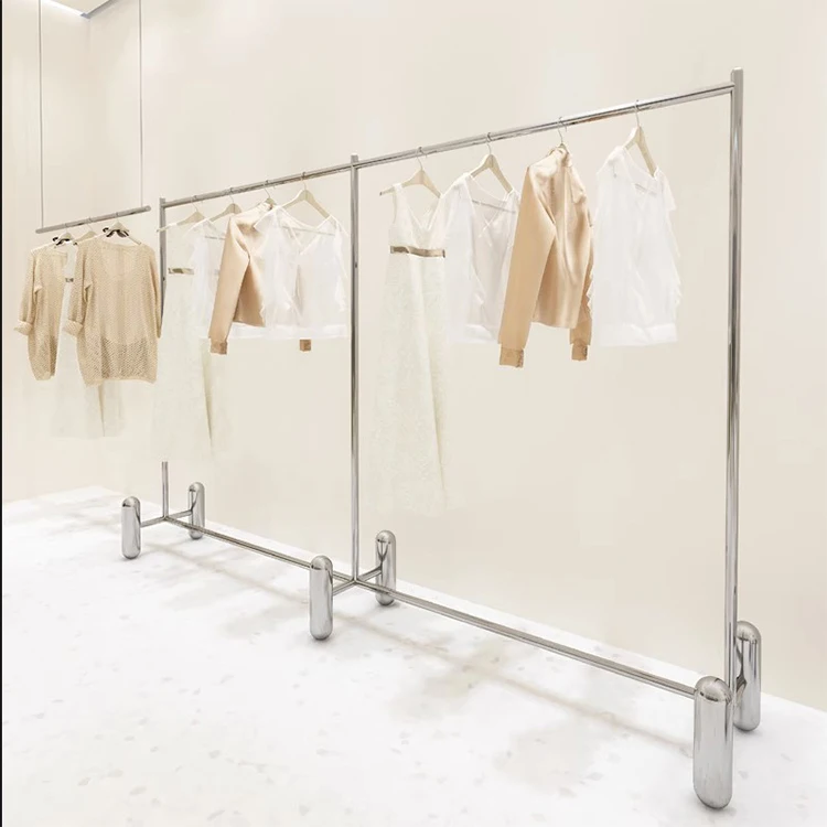 Wholesale Clothing Store Boutique Wedding Dress Display Stand Wall mounted display rack Indoor Floor Clothing Display Rack