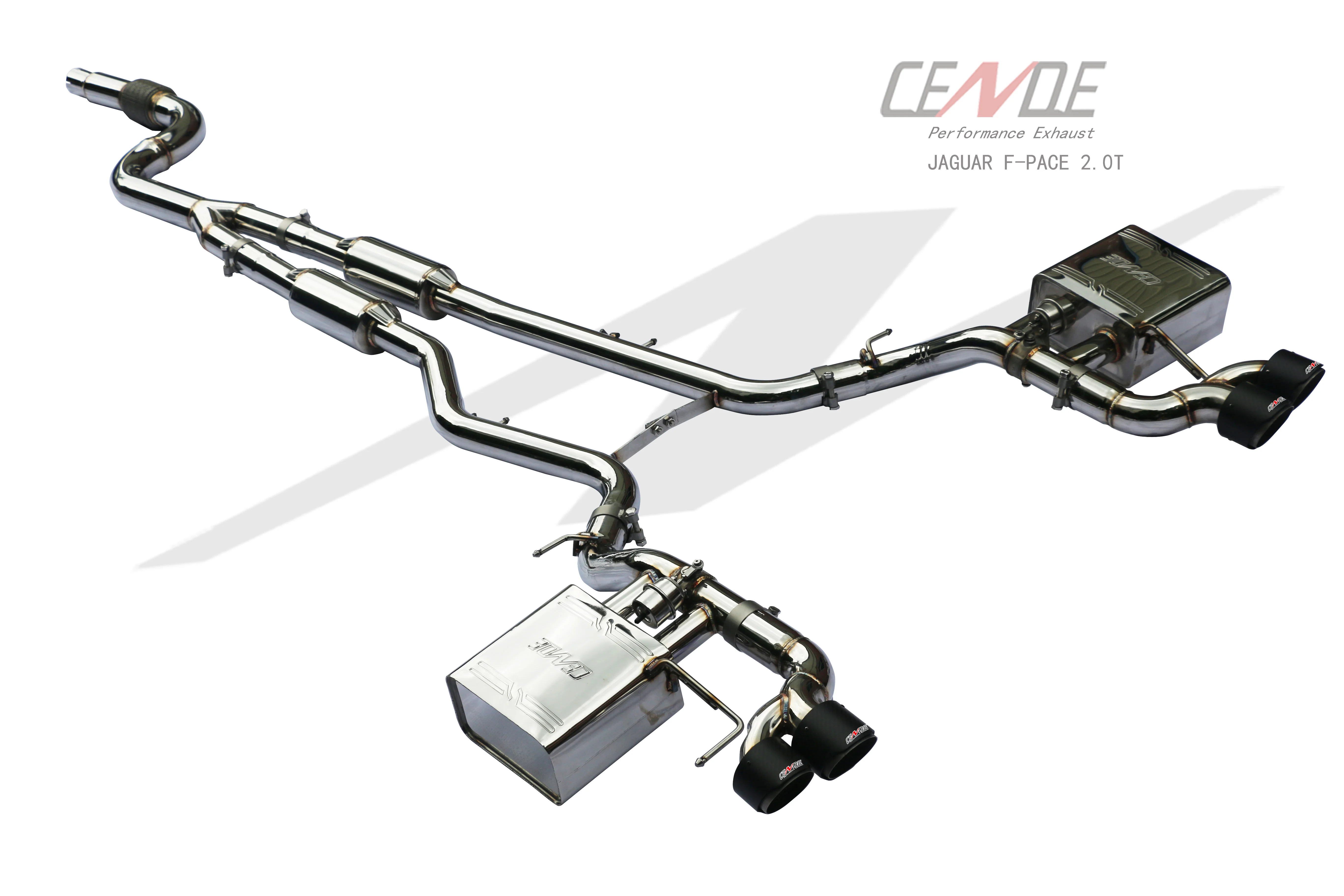 China Manufacturer Stainless Steel 304 Exhaust Muffler System with Valves for Jaguar F-Pace 2.0/3.0T