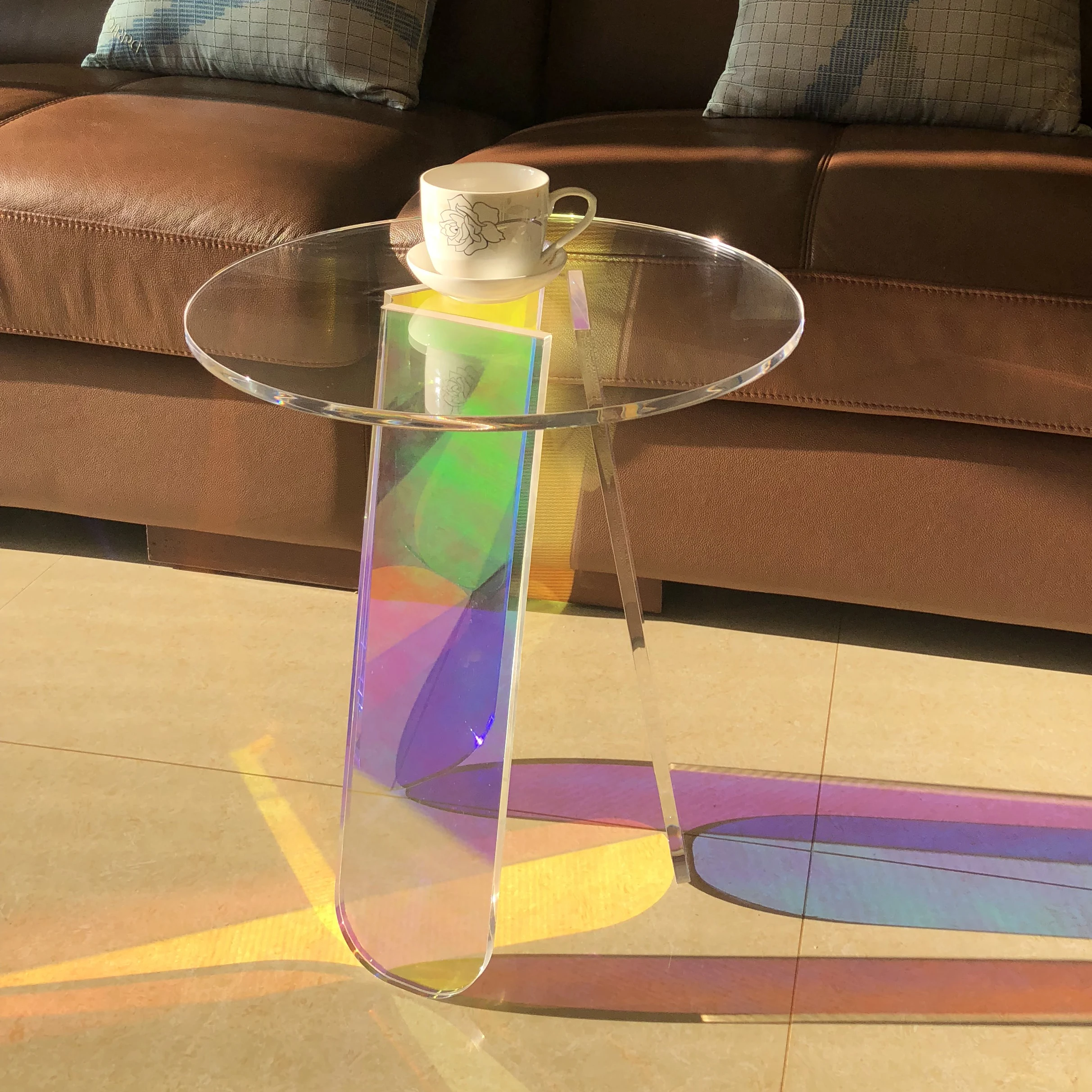 Индивидуальный скандинавский Радужный акриловый журнальный столик с цветным