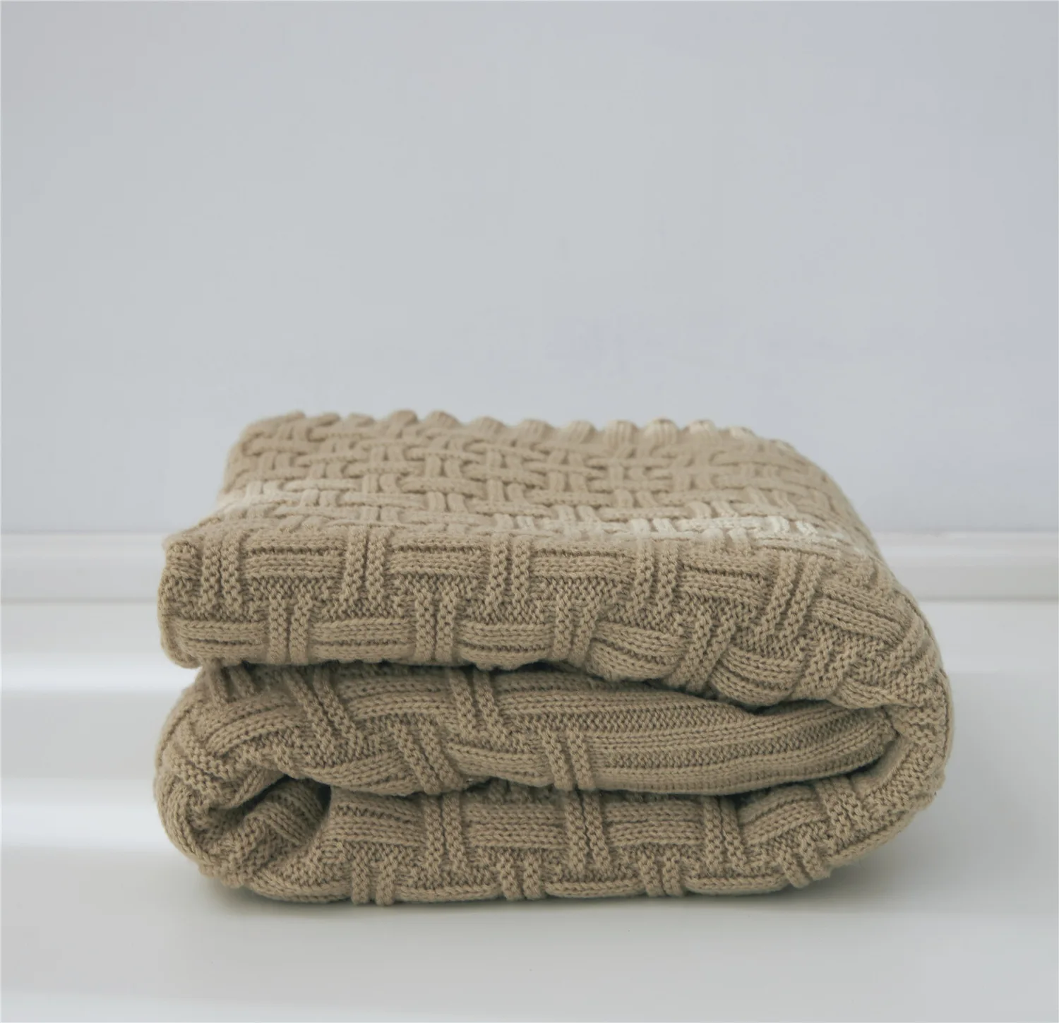 Double Basket Weave Blanket Autumn Winter Knit