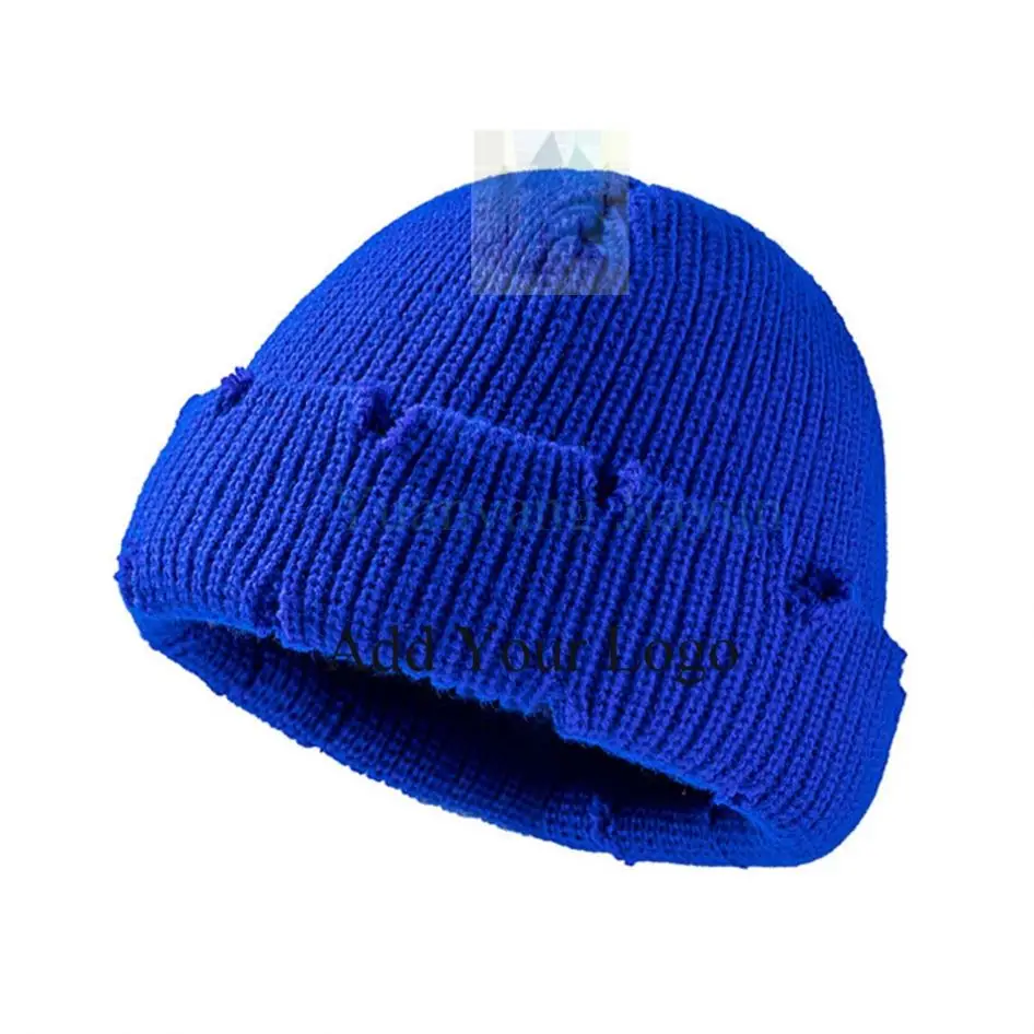 Winter Outdoor Cycling Hip Hop Knit Hat Unisex Warm Thickened Wool Beanie Hat Customized Logo Ski Mask