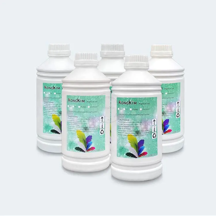 Water Based Pigment Ink Cmyk+W 5 color 1000ml for T-Shirt Printing XP600 Dtf Printer Fluorescent