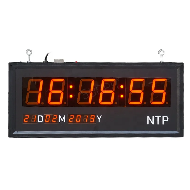 Custom NTP Clock Large LED Automatic Time Sycnchronization Digital Wall Clock