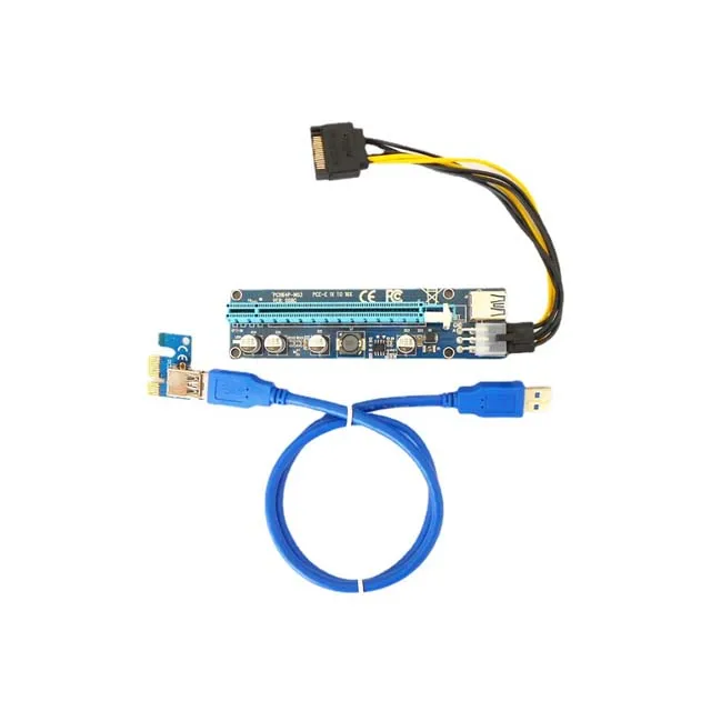 New energy-saving design VER008C PCI-e graphics card adapter card extension cable with LED light board 6PIn power supply