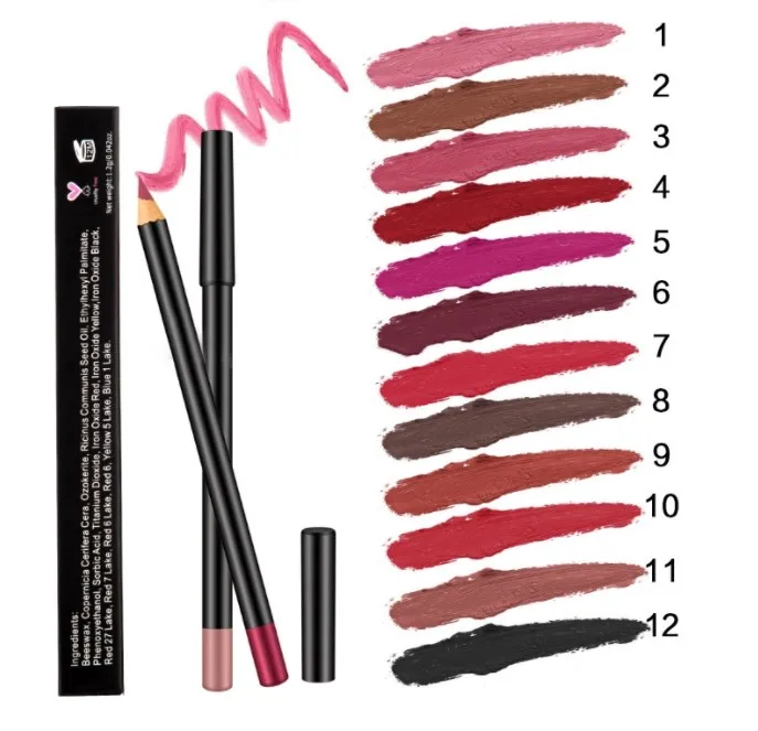 2022 New Makeup Waterproof Cosmetics Kissproof Lip Liner 20 Color Matte Private Label Lipliner Pencil