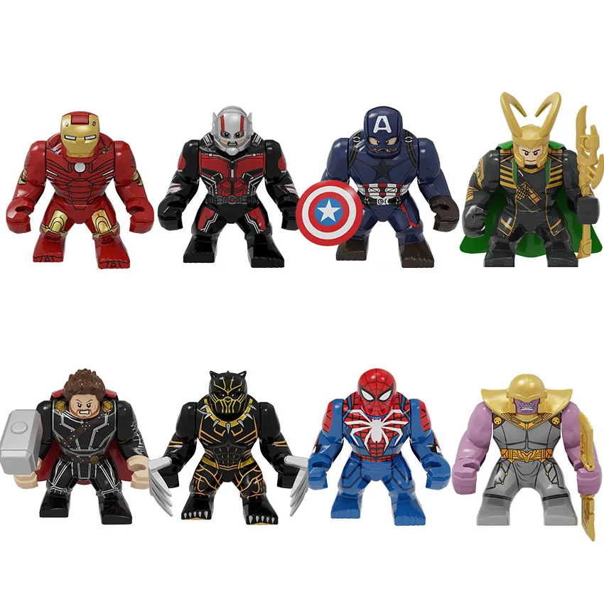 PG8258 Super Heroes Compatible 7.5CM Big Size Thor Loki Thanos Building Blocks Mini Figures Kids Block Toys