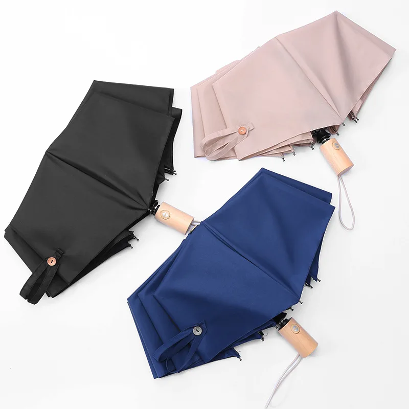 Customized Wholesale Unique Compact 3 Folding Gift Automatic Windproof Travel Rain Umbrella/