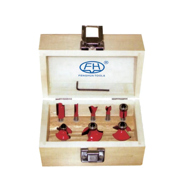 8B 8PCS Router Bits Set Carbide Tipped Router Bits for Wood Woodworking Cutter Tool Safety Milling Cutters