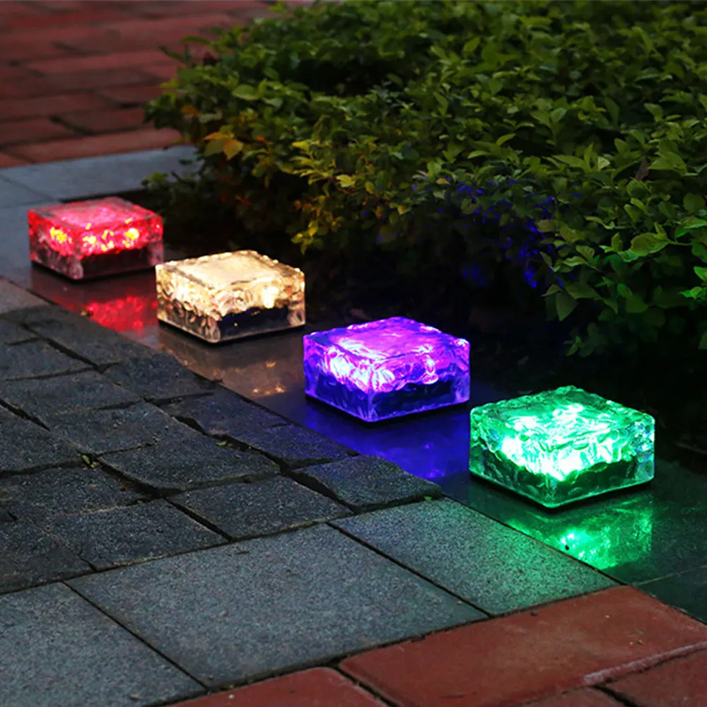 Landscape Lighting Solar Glass Brick Deck Lights Ground Solar Buried Lamp For Garden Pathway