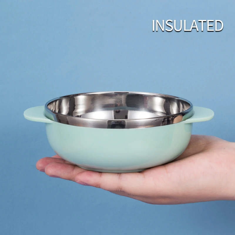 Amazon Hot Sale 8 PCS /Set Plastic Stainless Steel Kids Tableware Set Food Containert