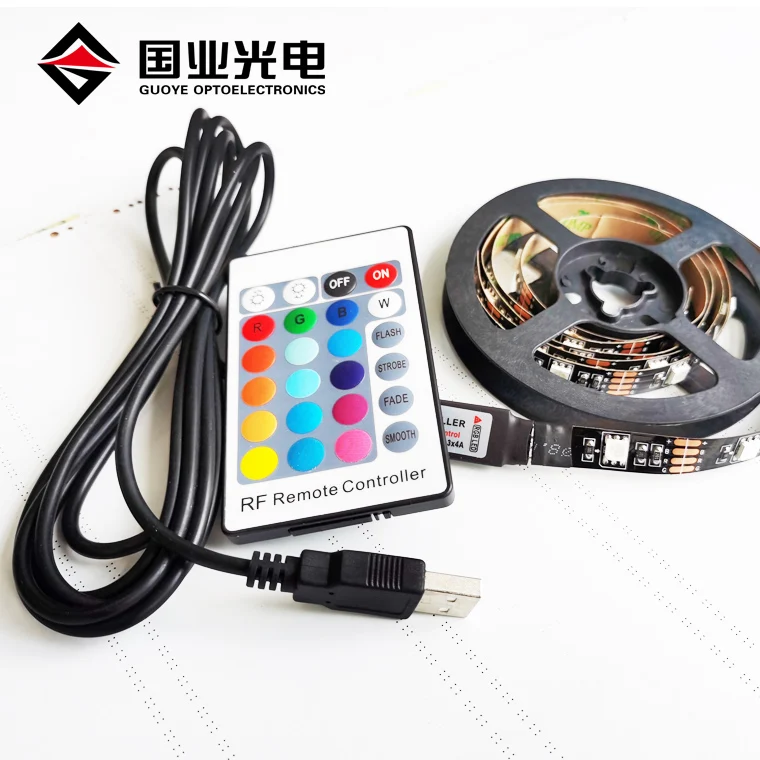 Hot 5050 30led 1m set USB 5v rgb strip TV back light with remote controller