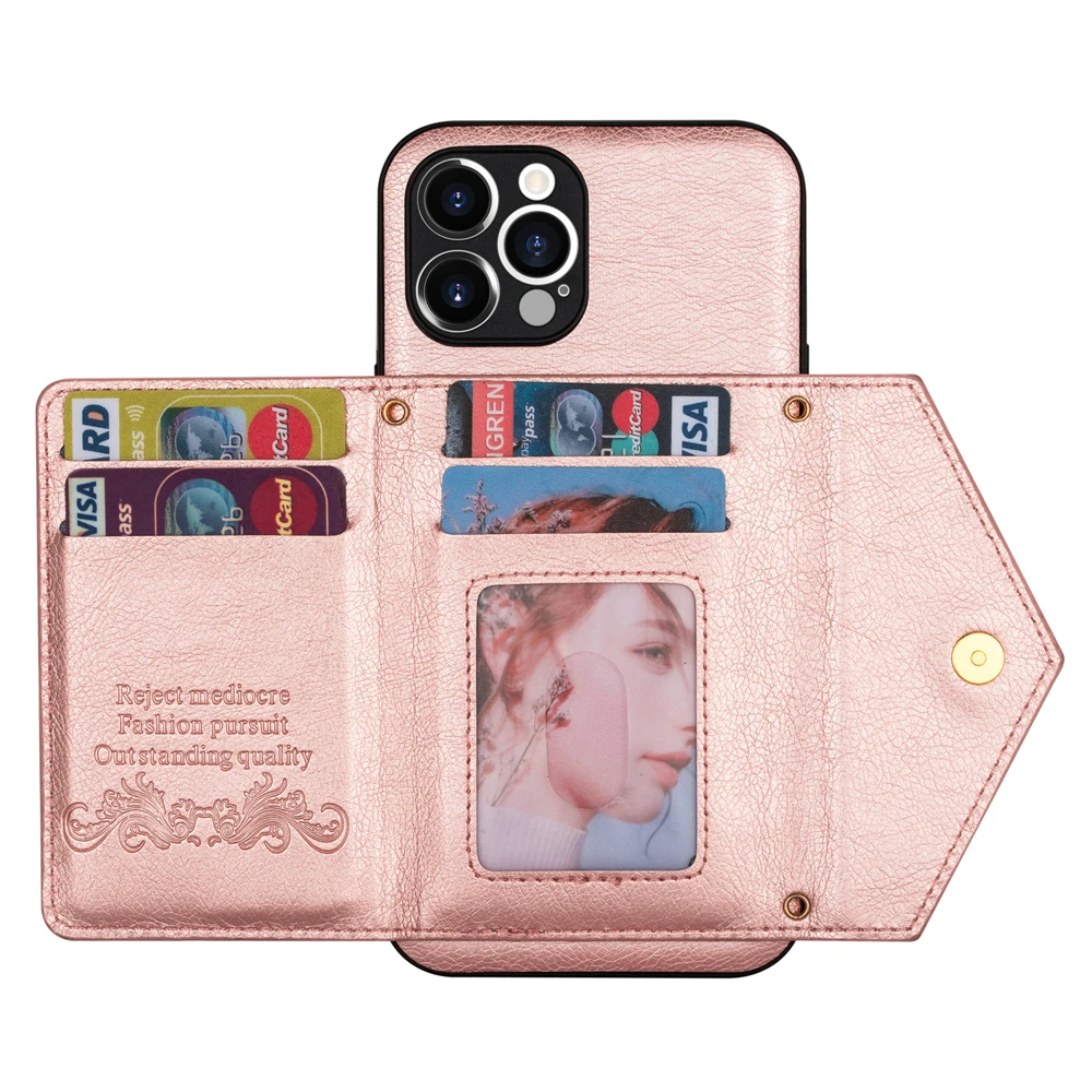 Luxury PU Leather Phone Case For iPhone 12 Pro MAX Slim Wallet Card Back Cover For iPhone 12 Mini 11 XSMAX XR XS X 8 7 SE 2020